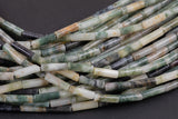 New Jade beads tube tubular beads 15.5" 4x13mm