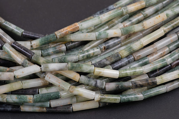 New Jade beads tube tubular beads 15.5" 4x13mm