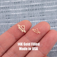 Space Ship Connector - Tiny 14Kt Gold Filled or Sterling Silver Connectors- for Bracelet or Necklace - Permanent Jewelry Supply
