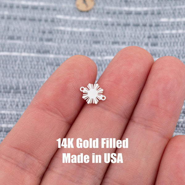 Sun Philippine style connector - sterling silver or gold filled- permanent jewelry word connectors- charm, pendant,