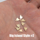 Permanent Hawaii State Island- Big Island, Oahu, Kauai, Maui - 14kt gold filled or Sterling Silver - Made in the USA - Custom Charm