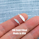 Feather Connector Permanent Jewelry Connector- Intricate Detail - 14kt gold filled or Sterling Silver - Made in the USA - Custom