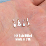 Guitar Music Connector Permanent Jewelry Connector- Intricate Detail - 14kt gold filled or Sterling Silver - Made in the USA - Custom