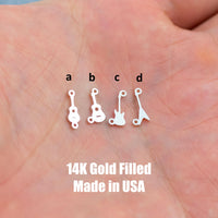 Guitar Music Connector Permanent Jewelry Connector- Intricate Detail - 14kt gold filled or Sterling Silver - Made in the USA - Custom