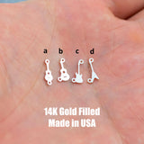 Guitar Music Connector Permanent Jewelry Connector- Intricate Detail - 14kt gold filled or Sterling Silver - Made in the USA - Custom