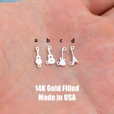 Guitar Music Connector Permanent Jewelry Connector- Intricate Detail - 14kt gold filled or Sterling Silver - Made in the USA - Custom