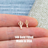 Hot Air Balloon Connector Permanent Jewelry Connector- Intricate Detail - 14kt gold filled or Sterling Silver - Made in the USA - Custom