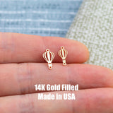 Hot Air Balloon Connector Permanent Jewelry Connector- Intricate Detail - 14kt gold filled or Sterling Silver - Made in the USA - Custom