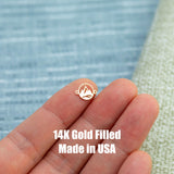 Mountain Scene Round Connnector Permanent Jewelry Connector- Intricate Detail - 14kt gold filled or Sterling Silver - Made in the USA