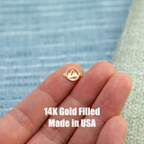 Mountain Scene Round Connnector Permanent Jewelry Connector- Intricate Detail - 14kt gold filled or Sterling Silver - Made in the USA