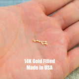 Big Dipper Constellation Stars Connector Permanent Jewelry Connector- Intricate Detail 14kt gold filled or Sterling Silver - Made in the USA