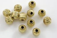 SOLID BRASS Corrugated Round Beads All Sizes