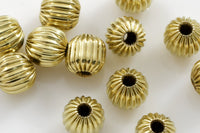 SOLID BRASS Corrugated Round Beads All Sizes