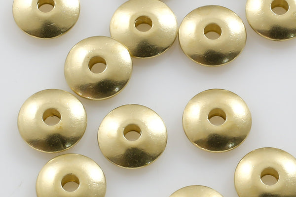 SOLID BRASS Saucer Roundel Beads All Sizes