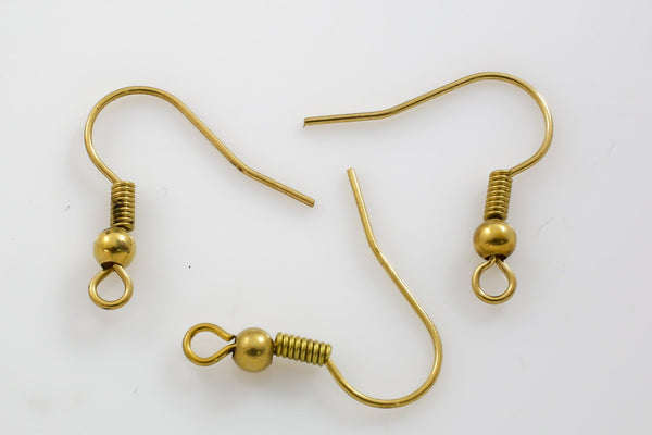 SOLID BRASS Earring Fish hook fishhook Wire 18mm All Sizes
