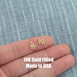 New York Los Angeles NY LA Connector Permanent Jewelry Connector 14kt gold filled or Sterling Silver - Made in the USA - Custom