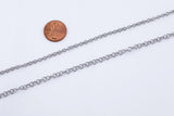 Stainless Steel ROLO Round Chain - Yard or Full Spool - High Quality Polished Stainless Steel - Hypoallergenic 2.5mm 3mm 4mm