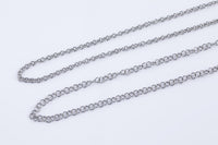 Stainless Steel ROLO Round Chain - Yard or Full Spool - High Quality Polished Stainless Steel - Hypoallergenic 2.5mm 3mm 4mm