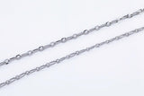 Stainless Steel PAPERCLIP Flat Chain - Yard or Full Spool - High Quality Polished Stainless Steel - Hypoallergenic 2.5mm 3mm 4mm