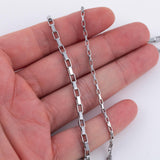 Stainless Steel Rectangle Chain - Yard or Full Spool - High Quality Polished Stainless Steel - Hypoallergenic 2mm 3mm