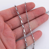Stainless Steel Rectangle Chain - Yard or Full Spool - High Quality Polished Stainless Steel - Hypoallergenic 2mm 3mm