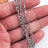 Stainless Steel Oval Chain 4x6mm - Yard or Full Spool - High Quality Polished Stainless Steel - Hypoallergenic