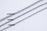 Stainless Steel Oval Chain 4x6mm - Yard or Full Spool - High Quality Polished Stainless Steel - Hypoallergenic