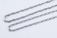 Stainless Steel PAPERCLIP Flat Chain - Yard or Full Spool - High Quality Polished Stainless Steel - Hypoallergenic 2.5mm 3mm 4mm
