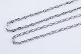 Stainless Steel PAPERCLIP Flat Chain - Yard or Full Spool - High Quality Polished Stainless Steel - Hypoallergenic 2.5mm 3mm 4mm