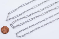 Stainless Steel Round Paperclip Chain - Yard or Full Spool - High Quality Polished Stainless Steel - Hypoallergenic 3mm 4mm 5mm