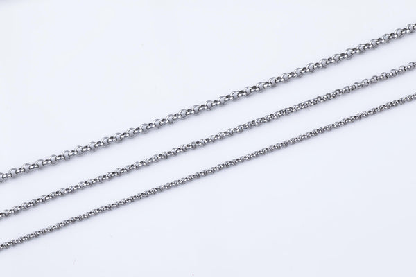 Stainless Steel ROLO Chain - Yard or Full Spool - High Quality Polished Stainless Steel - Hypoallergenic 2.5mm 3mm 4mm