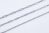 Stainless Steel PAPERCLIP Flat Chain - Yard or Full Spool - High Quality Polished Stainless Steel - Hypoallergenic 2.5mm 3mm 4mm
