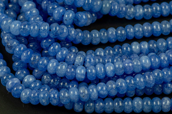Blue Chalc-Colored Jade - High Quality in Roundel, 8mm- Full 15.5 Inch Strand-Full Strand 15.5 inch Strand Smooth Gemstone Beads