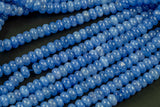 Blue Chalc-Colored Jade - High Quality in Roundel, 8mm- Full 15.5 Inch Strand-Full Strand 15.5 inch Strand Smooth Gemstone Beads