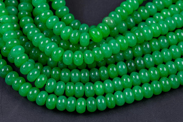 Emerald Green - High Quality in Roundel, 8mm- Full 15.5 Inch Strand-Full Strand 15.5 inch Strand Smooth Gemstone Beads
