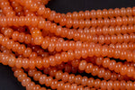 Tangerine- High Quality in Roundel, 8mm- Full 15.5 Inch Strand-Full Strand 15.5 inch Strand Smooth Gemstone Beads