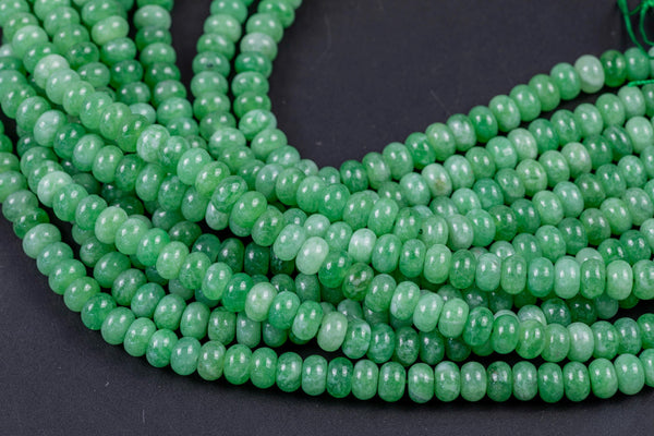Green- High Quality in Roundel, 8mm- Full 15.5 Inch Strand-Full Strand 15.5 inch Strand Smooth Gemstone Beads