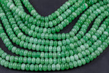 Green Jade - High Quality in Roundel, 8mm- Full 15.5 Inch Strand-Full Strand 15.5 inch Strand Smooth Gemstone Beads
