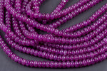 Purple Magenta- High Quality in Roundel, 8mm- Full 15.5 Inch Strand-Full Strand 15.5 inch Strand Smooth Gemstone Beads