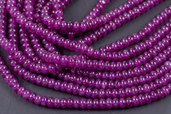 Purple Magenta- High Quality in Roundel, 8mm- Full 15.5 Inch Strand-Full Strand 15.5 inch Strand Smooth Gemstone Beads