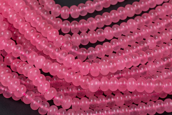 Rose- High Quality in Roundel, 8mm- Full 15.5 Inch Strand-Full Strand 15.5 inch Strand Smooth Gemstone Beads