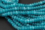Apatite Blue- High Quality in Roundel, 8mm- Full 15.5 Inch Strand-Full Strand 15.5 inch Strand Smooth Gemstone Beads