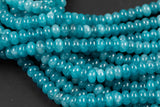Apatite Blue Jade - High Quality in Roundel, 8mm- Full 15.5 Inch Strand-Full Strand 15.5 inch Strand Smooth Gemstone Beads