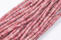 Rhodonite- Heishi Discs Beads 2x4mm 3x6mm 15.5" Strand