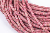 Rhodonite- Heishi Discs Beads 2x4mm 3x6mm 15.5" Strand