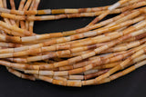 Yellow Jade- beads tube tubular beads 15.5" 4x13mm