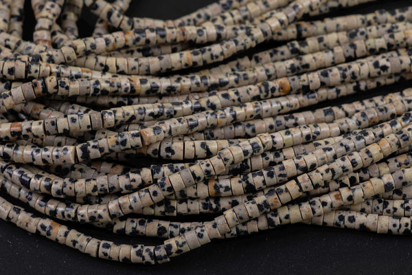 Dalmatian Jasper- Heishi Discs Beads 2x4mm 3x6mm 15.5" Strand