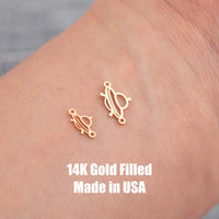 Space Ship Connector - Tiny 14Kt Gold Filled or Sterling Silver Connectors- for Bracelet or Necklace - Permanent Jewelry Supply