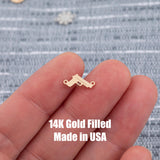 Gun connector - sterling silver or gold filled- permanent jewelry word connectors- charm, pendant,