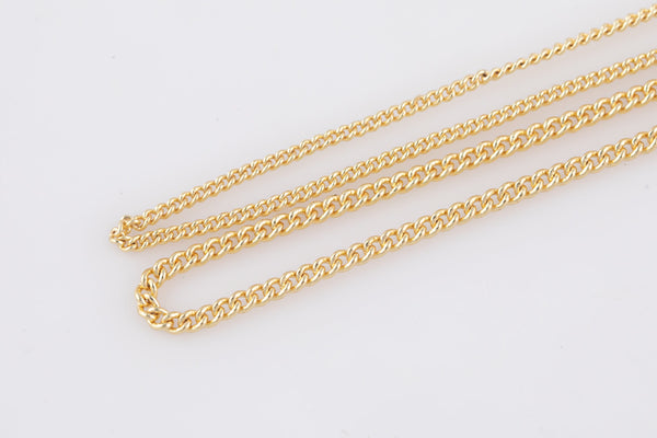 1.5mm 14k Gold plated Cuban Curb Chain 1mm 1.5mm by the YARD